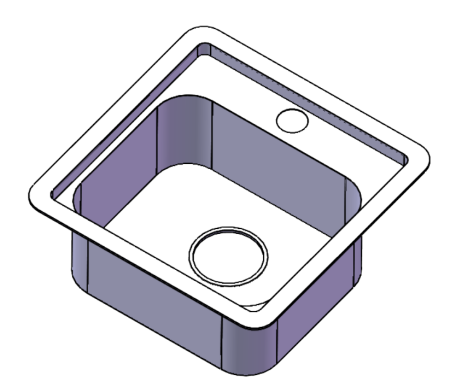 Мойка врезная, 380х380х150х0,6мм, глянец, универсальная+сифон, CMF