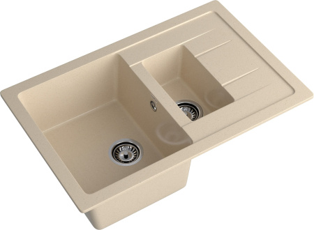 Мойка GranFest QUADRO 775KL с крылом, 765х495 мм, кашемир