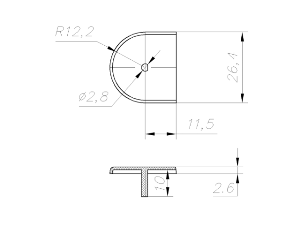 Заглушка к эксцентрику Рафикс, пластик, антрацит