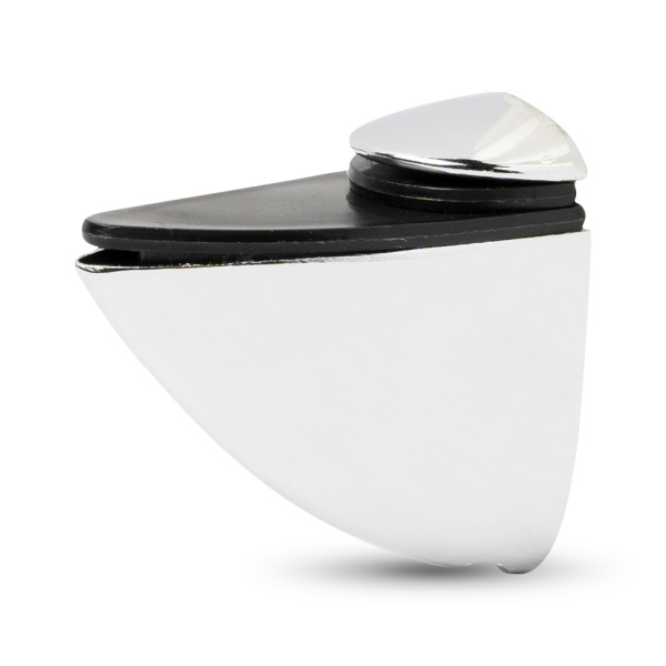 Полкодержатель 304 для ДСП, стекла и пластика, h=12мм, 10кг на пару, металл, хром, JET