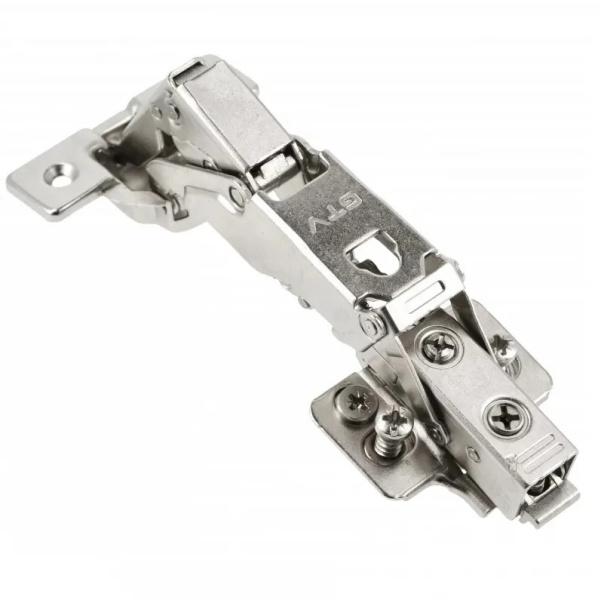 GTV Петля Silento Pro 155*, с планкой 0мм, доводч 2way, с еврошурупом, 3D-регулировка