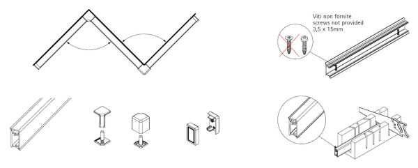 Плинтус пристеночный, 21х32мм, L=4200мм, с алюминиевой накладкой, пластик, алюминий