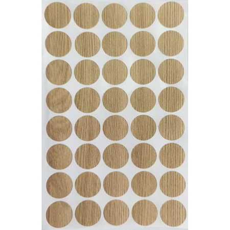 Заглушка самоклейка d=18мм, ясень шимо светлый