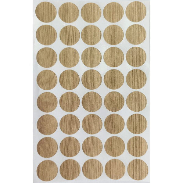 Заглушка самоклейка d=18мм, ясень шимо светлый