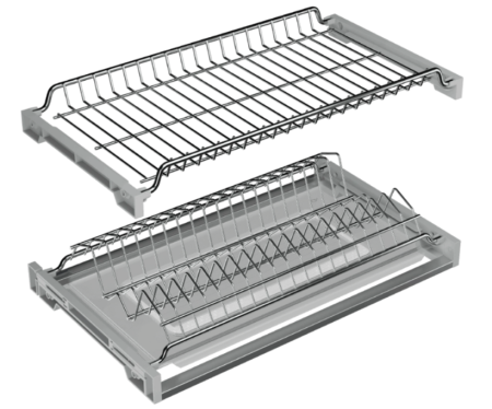 Сушка Glory-line 2-х ярусная, 800мм, 1 жесткий поддон, с рамой, для ДСП 16мм, хром, AQ