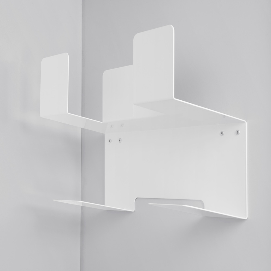 Держатель для щеток и швабр, 137х352х262мм, сталь, белый