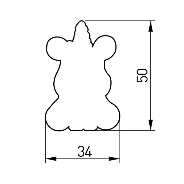 Ручка UM-UNICORN-RZ, 50х34х25мм, резина, розовый, "единорог", GTV