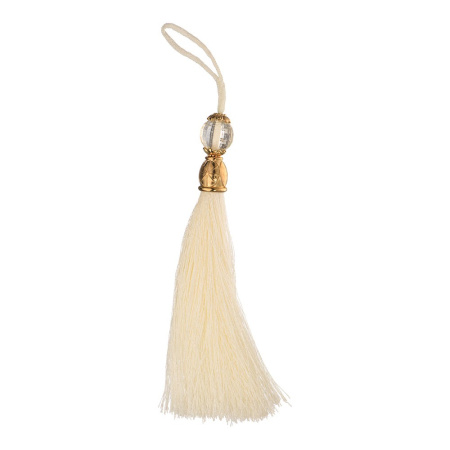 Кисточки для мебельных ручек, глянцевое золото/белый