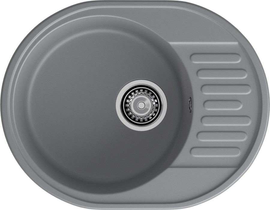 Мойка ЭкоМ 6148, 620х480мм, кварц, темно-серый (без сифона)