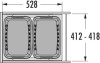 Система хранения белья Laundry-Carrier 45 NEW, 2х33л, 412-418х528х545мм, металл/пластик