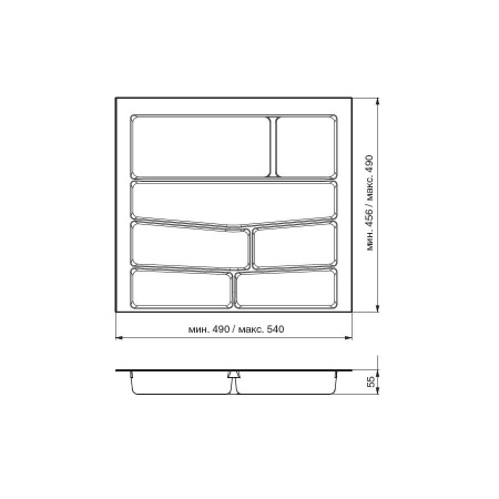 Вкладыш на 600мм для кухонных принадлежностей, белый, Volpato