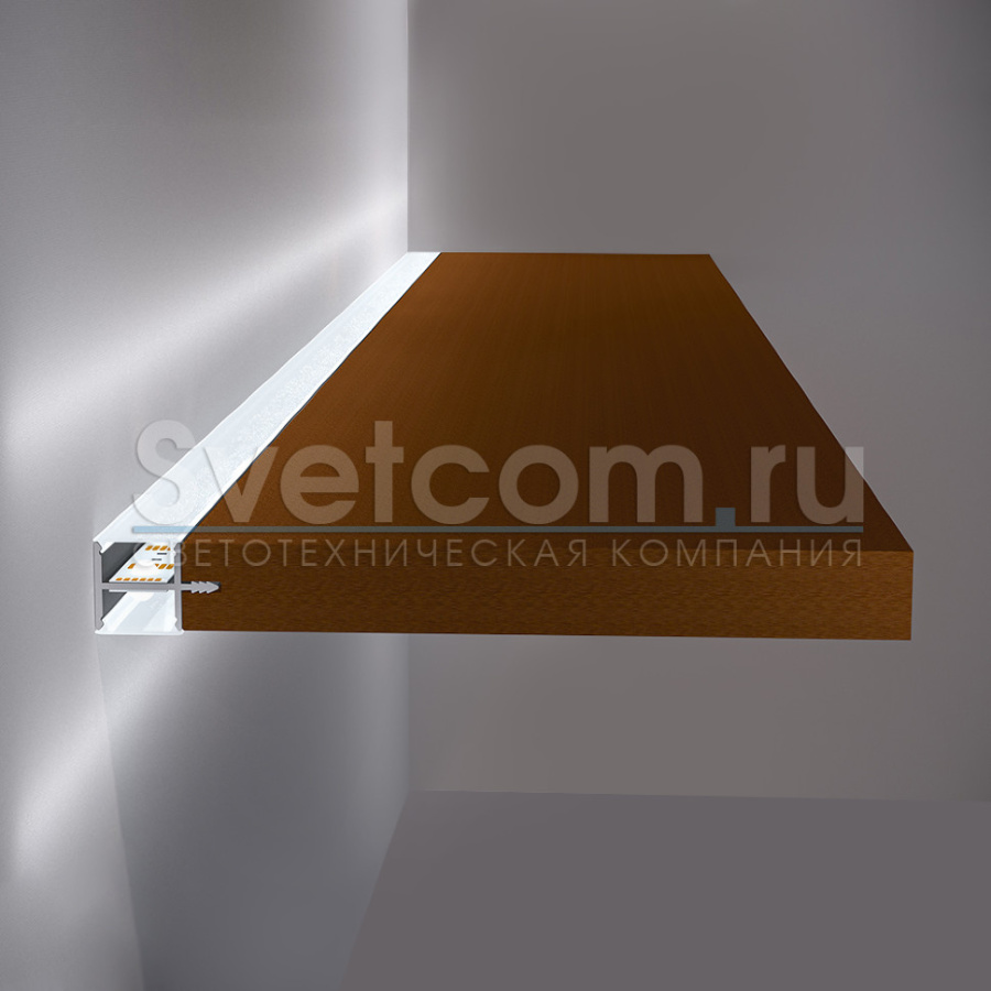 Профиль врезной торцевой двустор. 18х25х3000мм, лента ≤10мм, алюминий (диффузоры, 4 заглуш.), 1725L