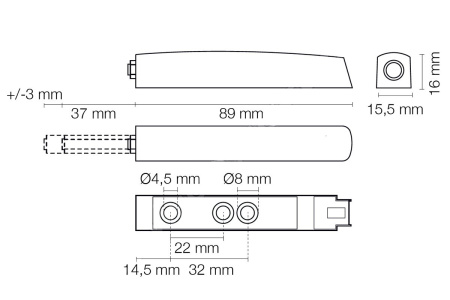 Толкатель Push Open для петель с пружиной, 37мм, с демпфером, светло-серый, MACO