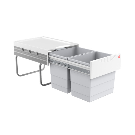 Система сортировки "Space Saving Tandem S", 2х18л, 434х330х347мм, в шкаф 400мм, светло-серый