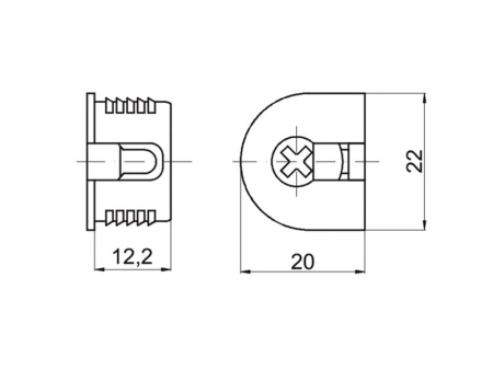 Эксцентрик VB 35 M/16, для плит толщиной 16мм, d=20мм, с фиксатором, пластик, серый