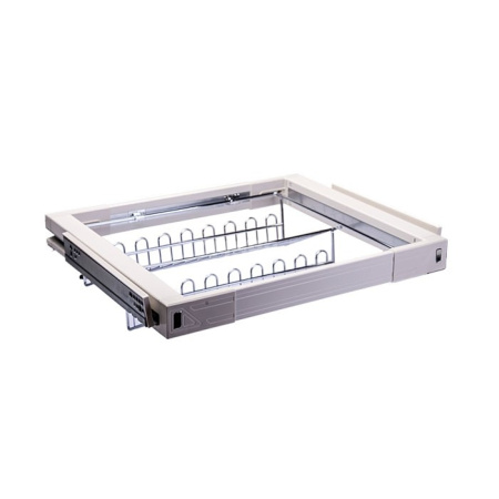 Выдвижная полка для обуви, в базу на 800мм, 35кг, хром/слоновая кость