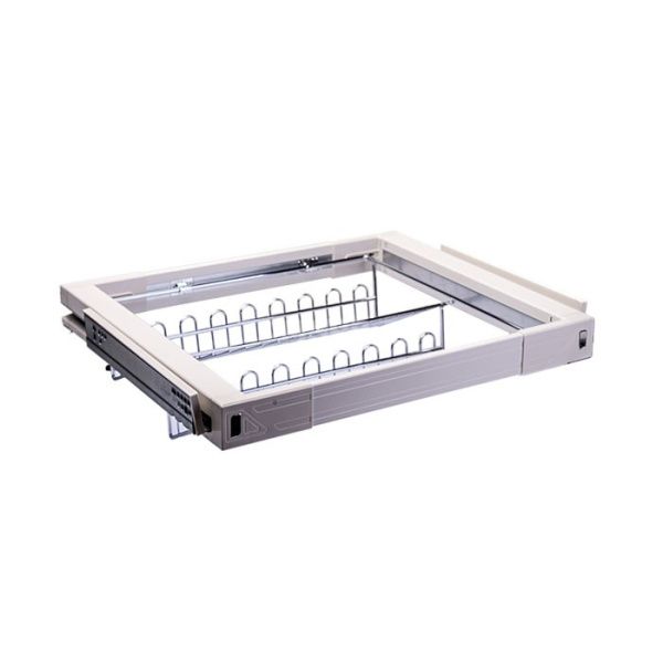 Выдвижная полка для обуви, в базу на 800мм, 35кг, хром/слоновая кость