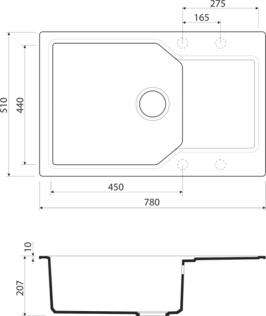 Мойка Yonaka 78-LB-SA, Artgranit/бежевый