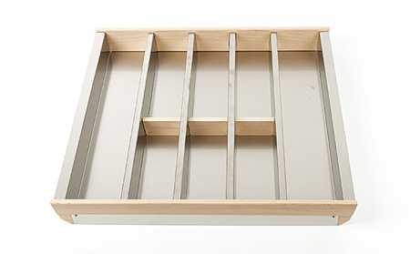 Вкладыш на 600мм для кухонных принадлежностей, металл/дерево, нерж. сталь/бук, Cassetto 