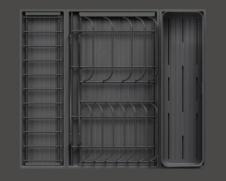 Сушка выкатная 600мм, Дайнинг Агент Ф135, с направл., во внутр. ящ, антрацит, Kessebohmer