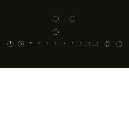 Варочная панель EVH 431A BL, 45см, стеклокерамика, черный, Lex