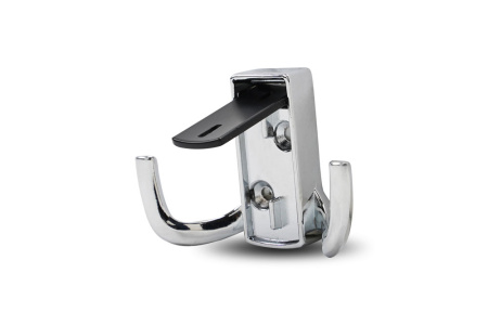 Крючок, 397, двухрожковый, металл, хром/черный матовый