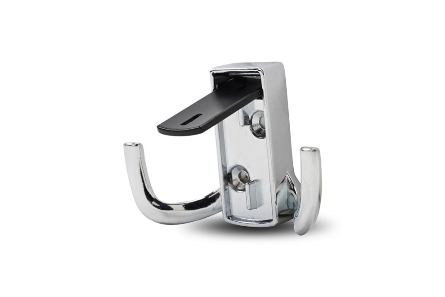 Крючок, 397, двухрожковый, металл, хром/черный матовый