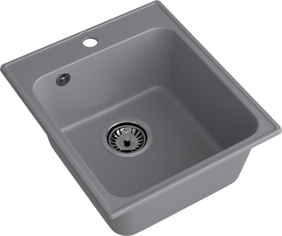 Мойка ЭкоМ 4248, 420х480мм, кварц, темно-серый (без сифона)