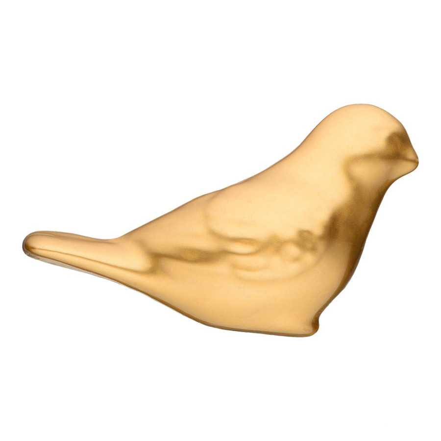 Ручка-кнопка, 10629 BIRD GOLD LEFT, керамика, золотой