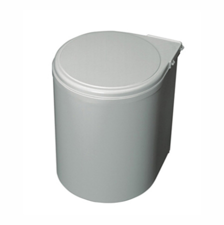 Контейнер для мусора с крышкой, 13л, 277x277x355мм, пластик, серый металлик, Gollinucci