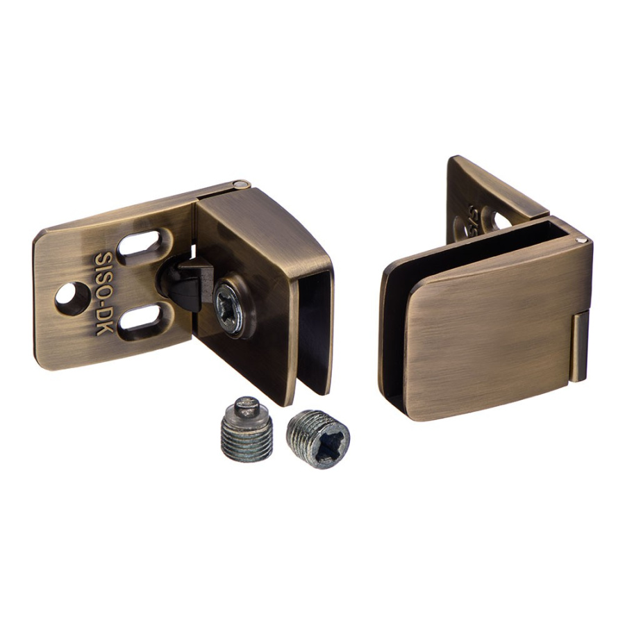 Петли SQUARE для стекла (компл. верх+низ), бронза