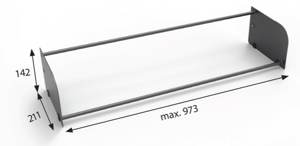 Подставка для обуви Конеро, W 762 мм, черный, Kessebohmer