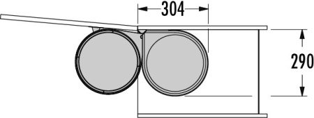 Контейнер для мусора Mono c крышкой, 20л, 290х304х456мм, в шкаф 400мм, металл/пластик, нерж. сталь
