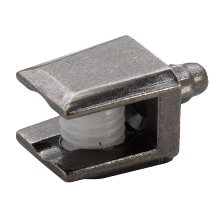 Полкодержатель для стекла 5-6мм, врезной, толщина задней стенки 3мм, черный никель, "трапеция", CMF/1000