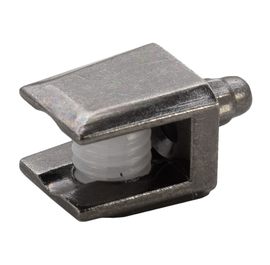 Полкодержатель для стекла 5-6мм, врезной, толщина задней стенки 3мм, черный никель, "трапеция", CMF