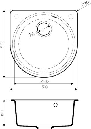 Мойка Akegata 51-PA, Artgranit/пастила