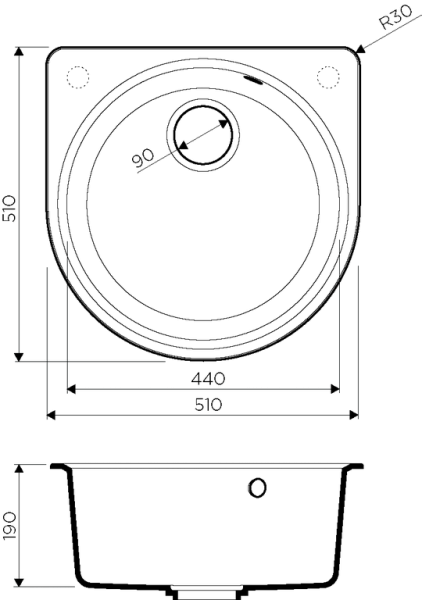 Мойка Akegata 51-PA, Artgranit/пастила