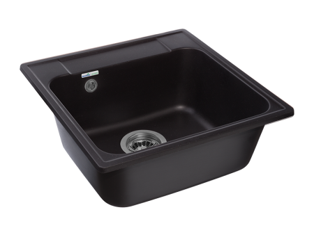 Мойка GranFest QUARZ 48, 478х478 мм, черный (квадратная, без сифона)