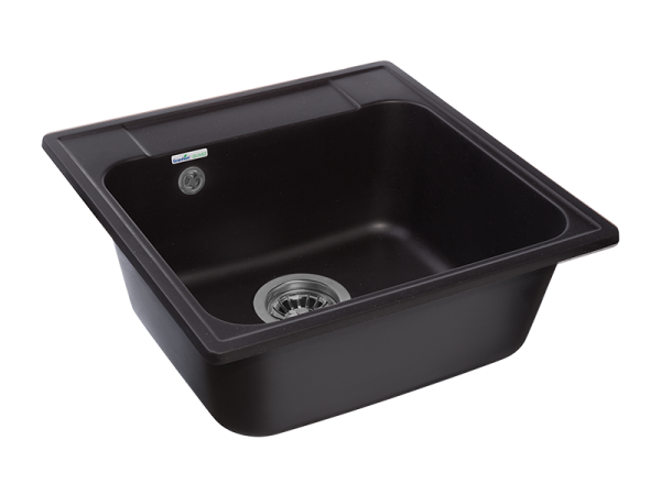 Мойка GranFest QUARZ 48, 478х478 мм, черный (квадратная, без сифона)