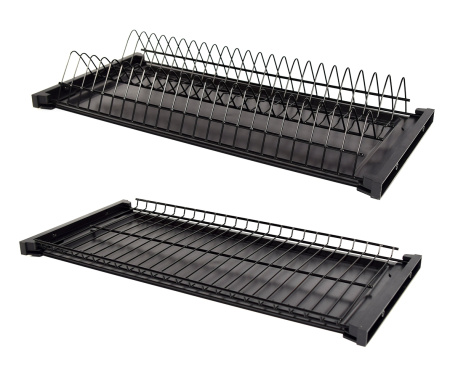 Сушка 2-х ярусная, 450мм, с 2-мя поддонами, без рамы, полимерное покрытие, черный