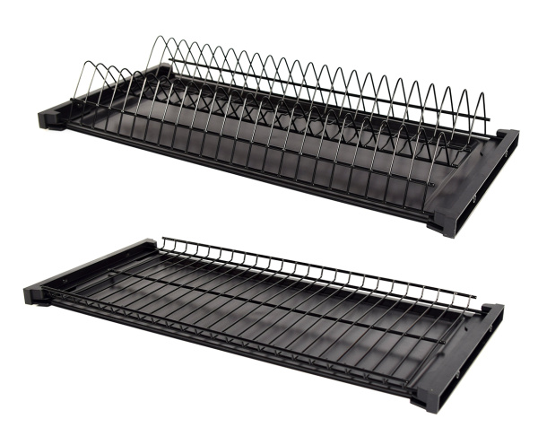 Сушка 2-х ярусная, 450мм, с 2-мя поддонами, без рамы, полимерное покрытие, черный