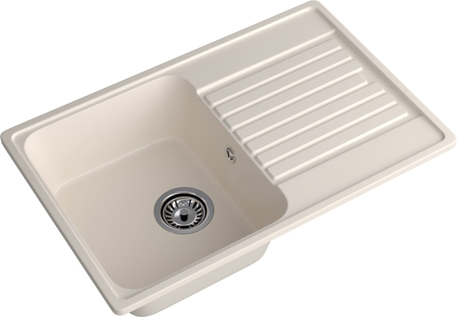 Мойка ЭкоМ 7448, 740х480мм, кварц, белый (без сифона)