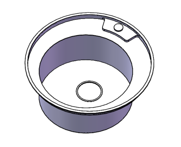 Мойка врезная, 490х180х0,8мм, глянец, универсальная+сифон, CMF