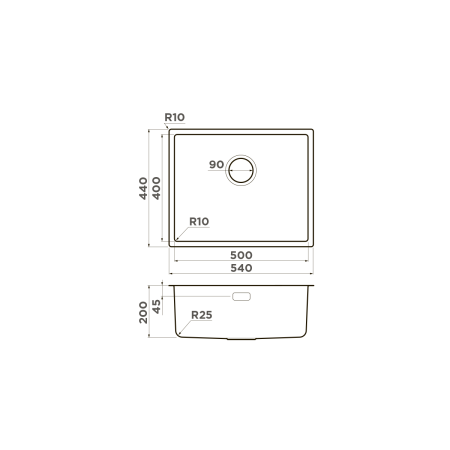 Мойка Tadzava 54-U/I-Ultra-LG, нержавеющая сталь, светлое золото