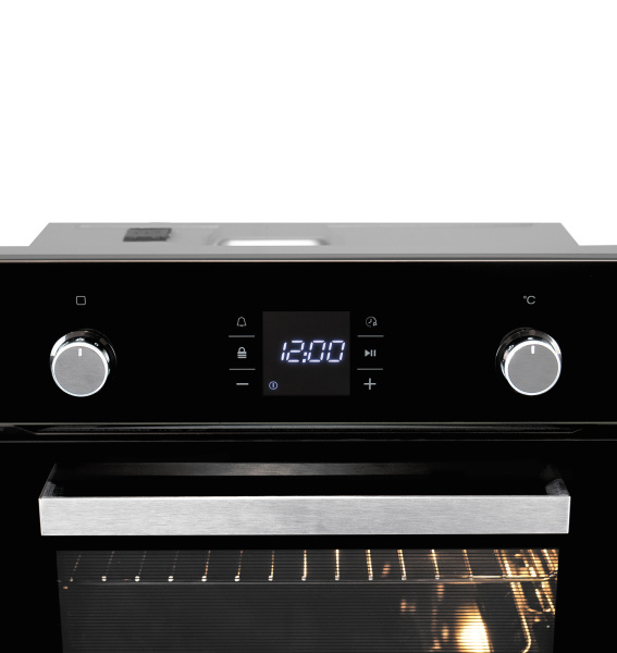 Духовой шкаф EDP 094 BL, 60 см, стекло/нерж. сталь, черный, Lex