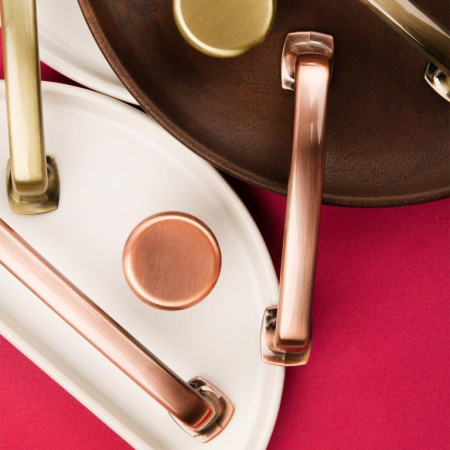 Ручка-кнопка, RK-048 AB, 34х34х27мм, металл, античная бронза