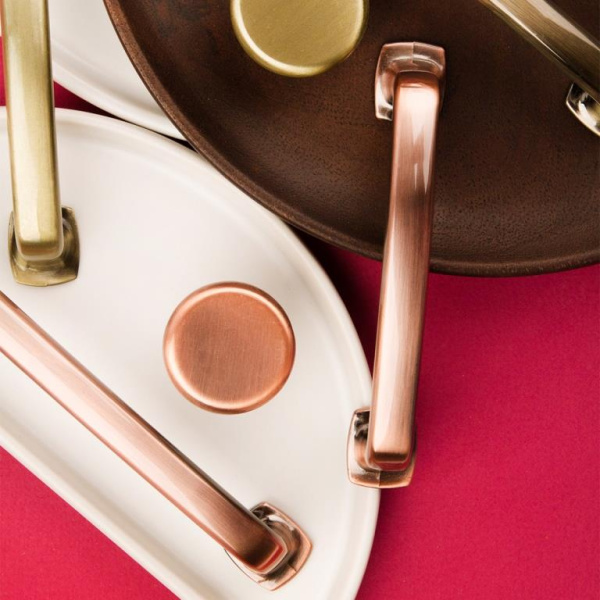 Ручка-кнопка, RK-048 AB, 34х34х27мм, металл, античная бронза