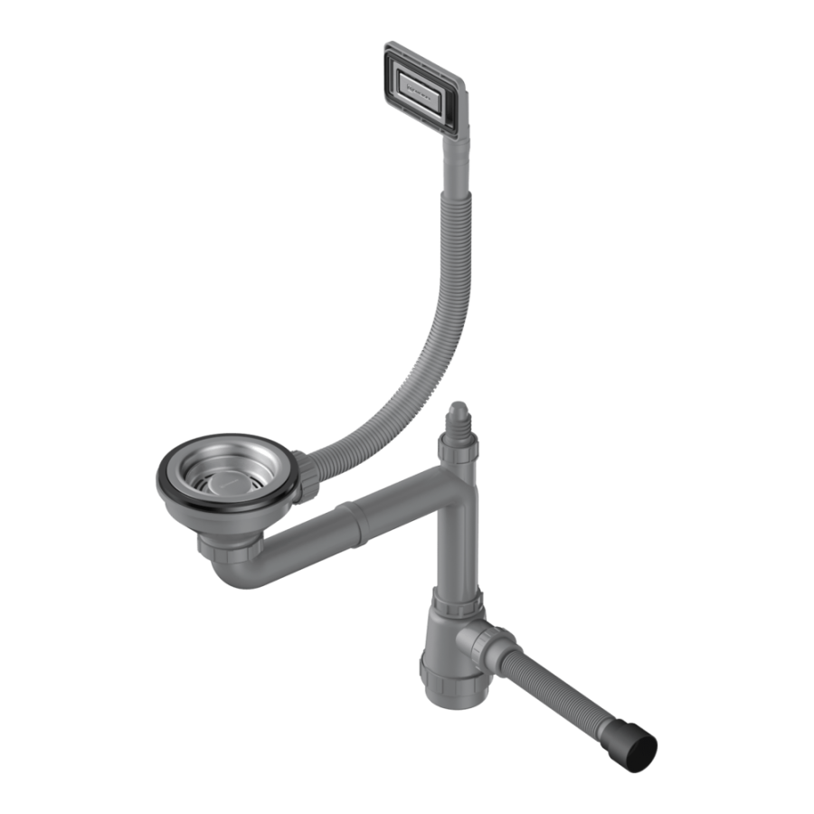 Арматура для одночашевых моек WK-1-UN-IN, универс. прямоуг. перелив, нержавеющая сталь