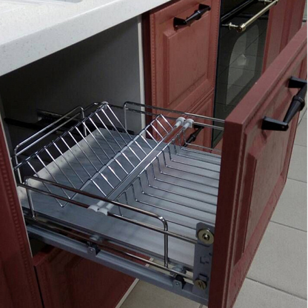 Сушка в нижний шкаф 500мм, 394х450х168мм, полного выдвижения с доводчиком, хром, AFF