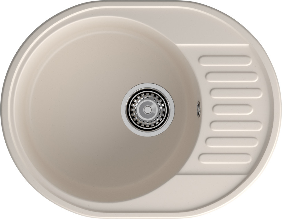 Мойка ЭкоМ 6148, 620х480мм, кварц, белый (без сифона)